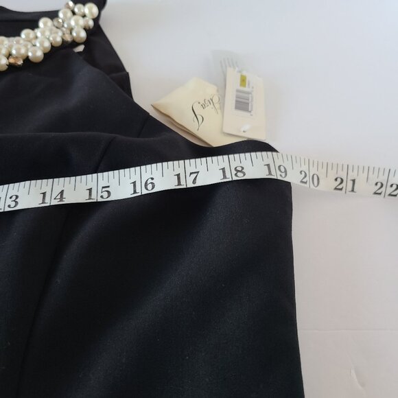 ELIZA J EMBELLISHED NECK- BLACK SHEATH SLEEVELESS DRESS - SIZE 14 - Picture 11 of 16